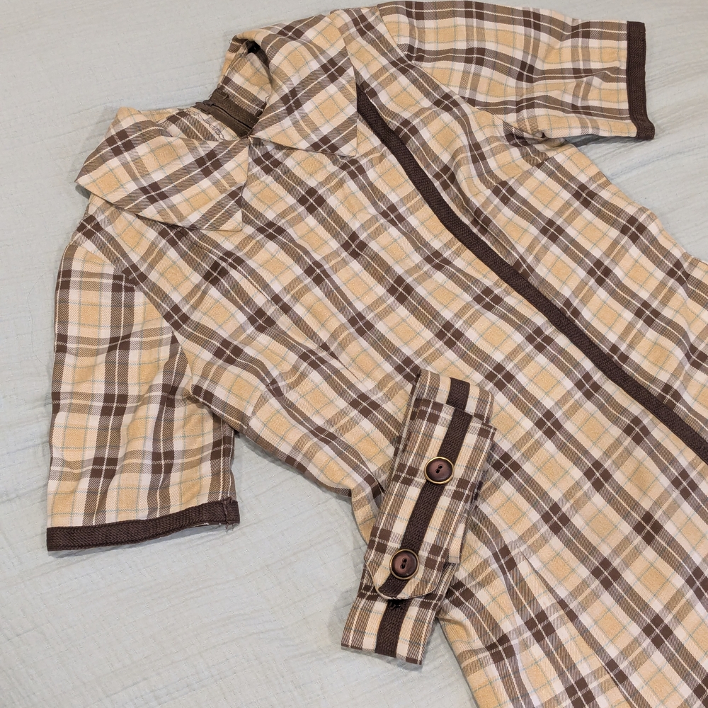 Vintage Collared Plaid Dress